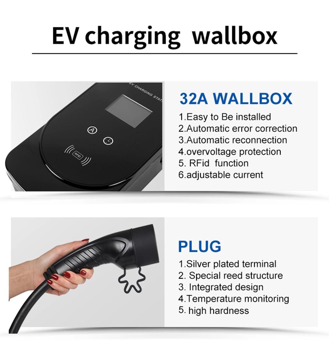 Home 220V 32A 7kw AC EV Fast Charging Wallbox