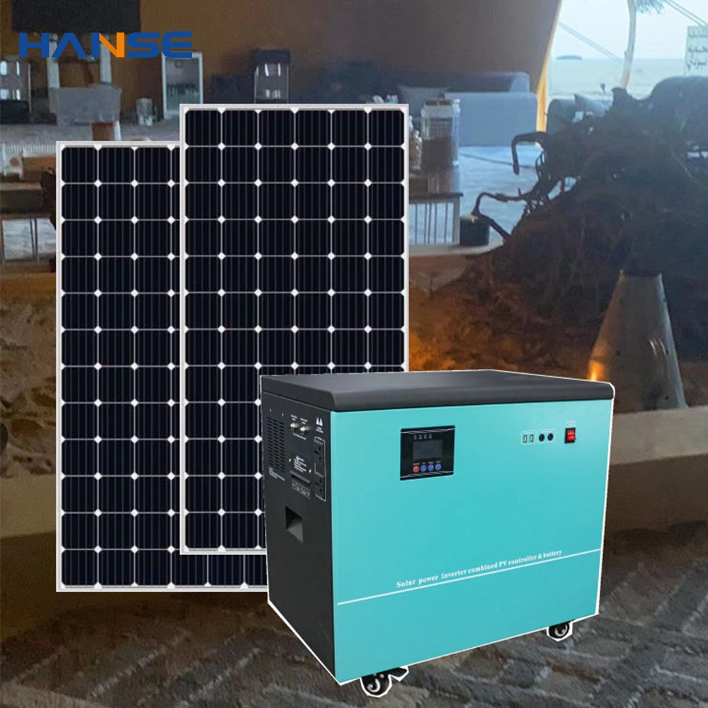 Hanse 5000W 6kw Solar Panel System All in One Container Solar Power Inverter Comblned PV Controller &Battery Kits for Home