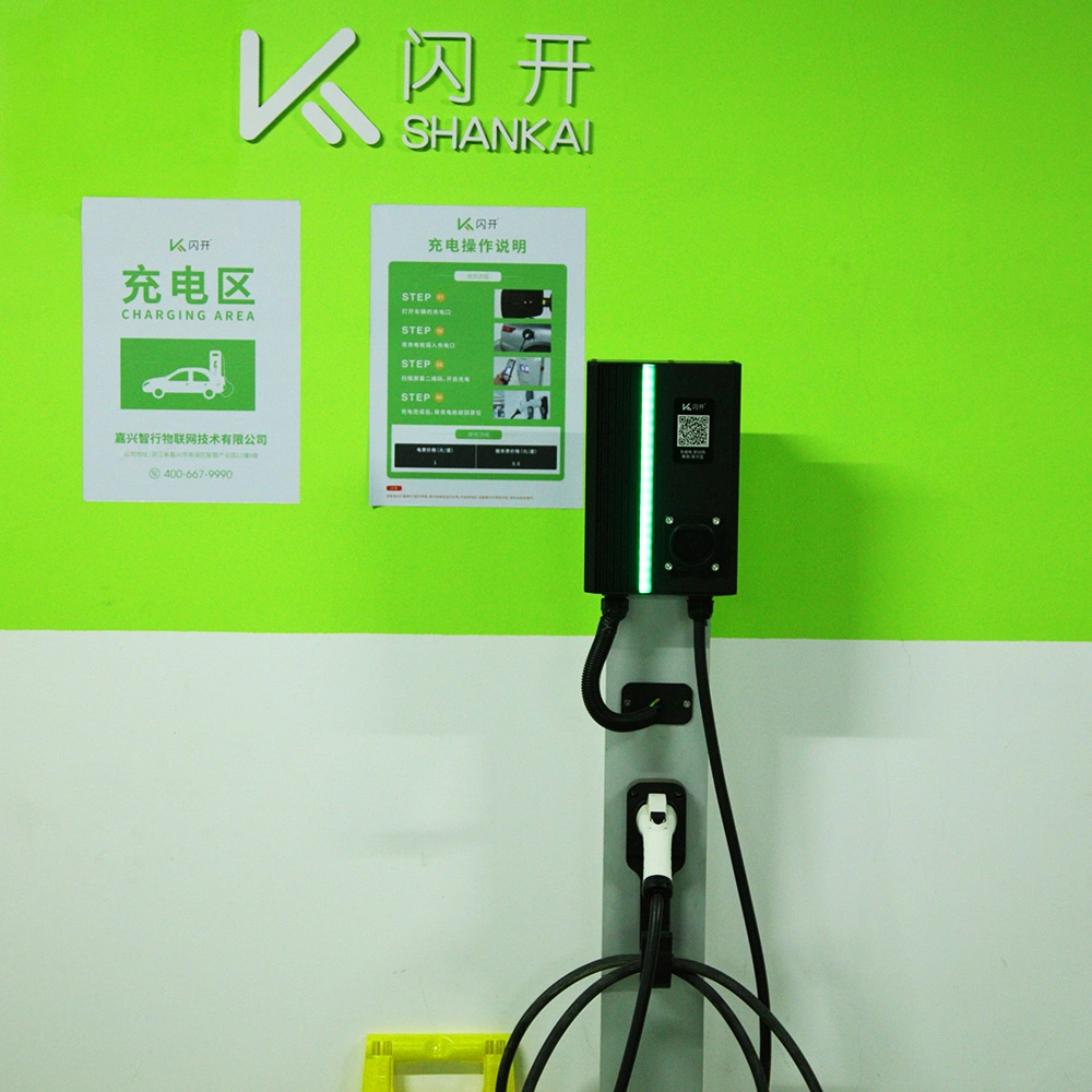 Electric Cars Family Using Wall Mounted AC Fast EV Charging Wallbox