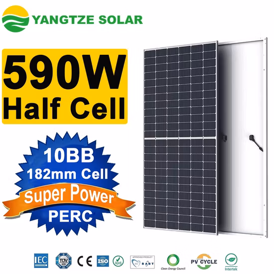 Yangtze 182 mm Halbzelle 580 W 590 W 600 W PV-Zellen-monokristallines Solarpanel für Solarenergiesysteme zum besten Preis